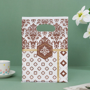 Bolsa de Mano Reutilizable Elegante HOYO con Fondo <span class=keywords><strong>Azul</strong></span>, Cinta Amarilla y Puntos Blancos, Ideal para Regalos y Fiestas - Product Image 4