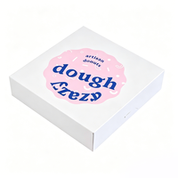 Boîte à donuts personnalisable avec impression couleur intégrale, boîte en carton jetable à couvercle rabattable pour produits de boulangerie
