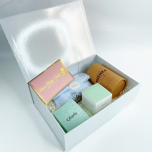 Minimalist White Foldable Magnetic Gift Box, Custom Script Logo Collapsible Magnet Closure Rigid Box For Underwear Skincare Gift - Product Image 5