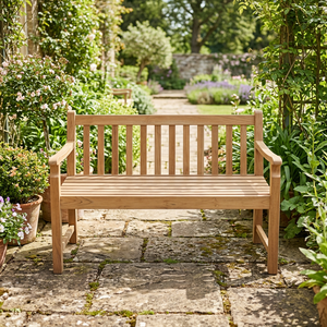 Teak Wood Solid Wood Traditional Garden <b>Bench</b> Outdoor Furniture Durable Tapered Leg Design Waterproof Eco-Friendly Comfortable - Product Image 2
