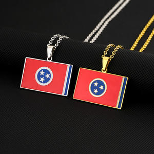 Collar de cadena de acero inoxidable esmaltado Arizona Texas <span class=keywords><strong>Alabama</strong></span> Colorado <span class=keywords><strong>State</strong></span> colgante joyería no se decolora collares - Product Image 2