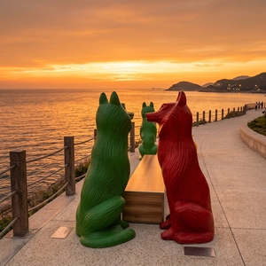 Estatua de Lobo Artística Moderna de Fibra de Vidrio, Escultura Gigante de Mascota de FRP para Decoración Artística de Escaparates Comerciales de Alta Gama - Product Image 3