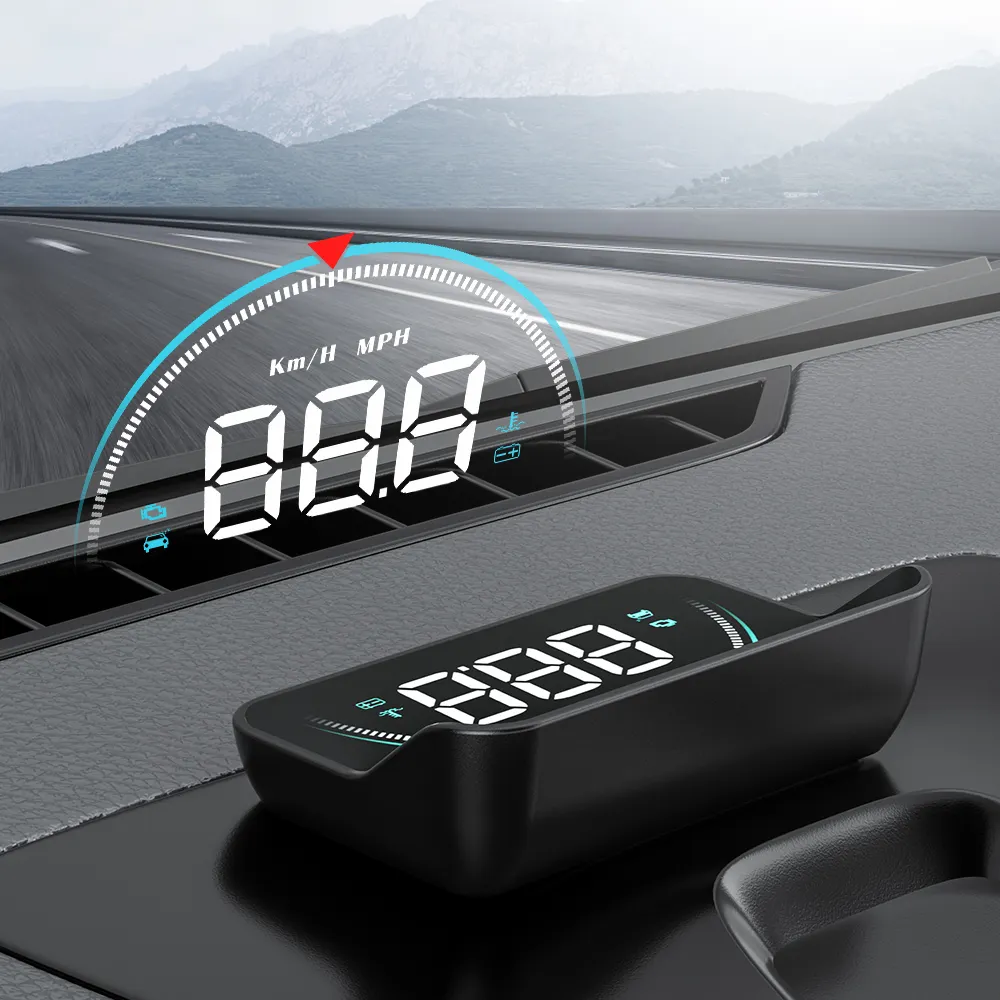 WiiYii 3.5 "インチM8OBD2HUDフロントガラスヘッドアップディスプレイユニバーサルカー用オイル温度速度電圧