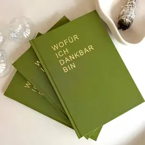 LABON Dankbarkeit Journal Dankbar Grün A5 Journal Leinen Erfolg Achtsamkeit Muttertag Geschenk Weihnachten Ostern