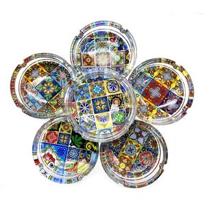 Customized Antique-Colored Classic Round Ashtray for Cigarette Souvenir <b>Gifts</b> Flower <b>Clear</b> Glass Ashtray Cigar Ashtray - Product Image 3