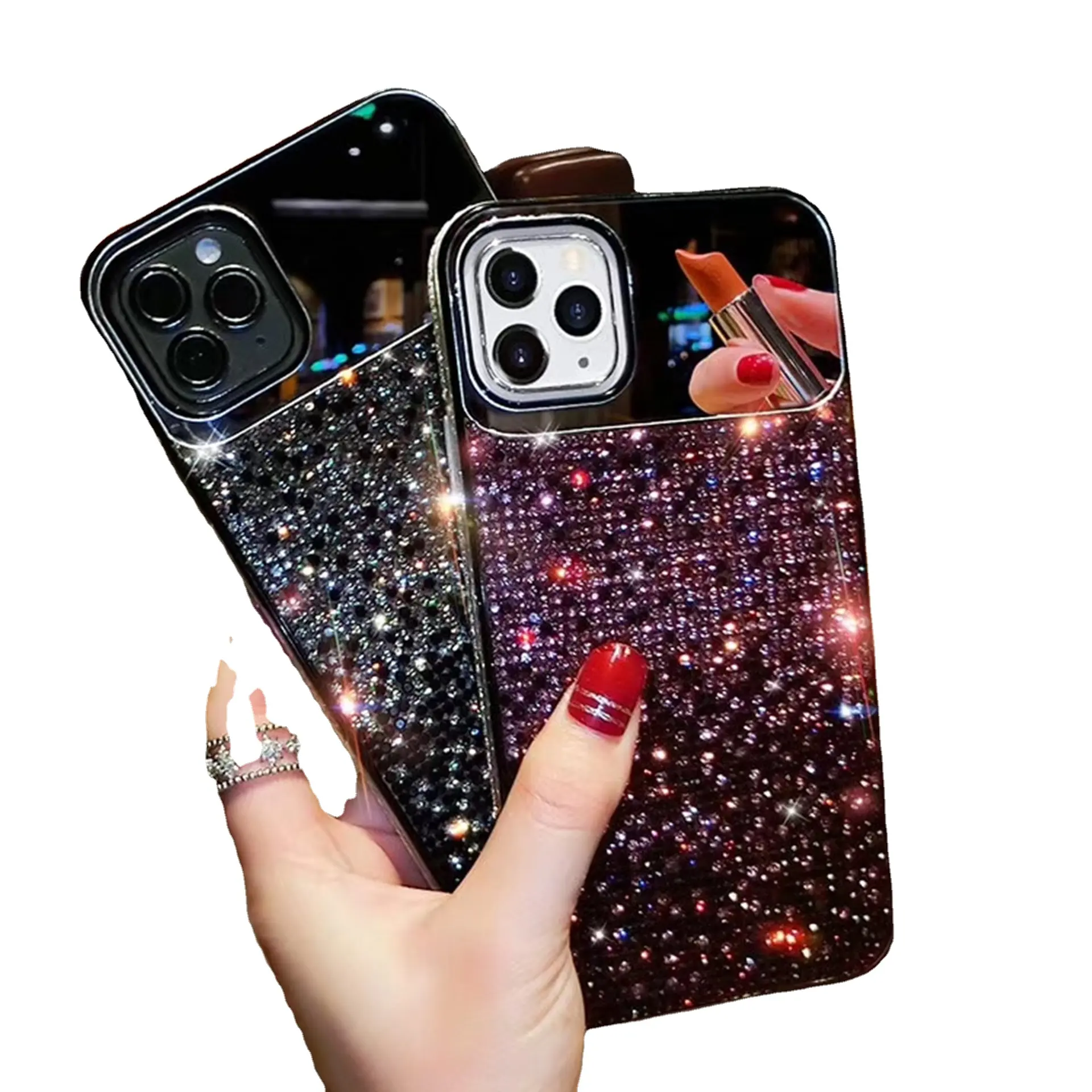 Bling Glitter Mirror Design Phone Cover Luxury Fashion Designer Cell Phone Cases for iphones