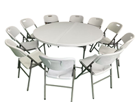 Table Pliante Ronde en Plastique de 60 Pouces pour Restauration, Événements, Mariages et Fêtes, Utilisation Extérieure – Vente en Gros