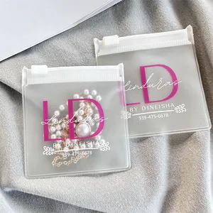 Kleine benutzer definierte Verpackung Plastiktüten Schmuck mit Logos PVC-Beutel Tasche Reiß verschluss Poly Ziplock Mini-Tasche für Ohrring süß