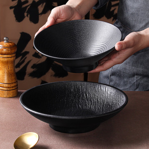 Black Thickened Round <b>Plate</b> <b>Melamine</b> Tableware For Restaurant Hotel Buffet Serving Dishes Shallow Dish Set - Product Image 4