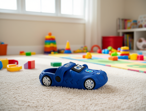 Blue Car Pattern Slippers For Boys 23-30 Size Anti Slip EVA Sole Summer Sport Style Kids Shoes - Product Image 2