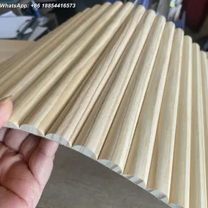 Panel kayu pinus padat fleksibel Panel dinding bergalur papan dekorasi dapat ditekuk panel kayu 3D