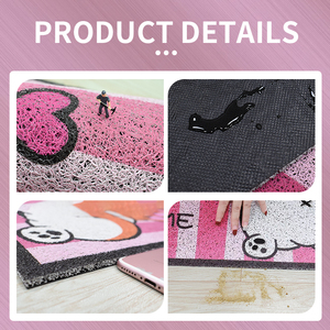 ที่กำหนดเองครึ่งวงกลมการ์ตูนรูปแบบ3d พิมพ์สัตว์เลี้ยงในร่มกลางแจ้งโลโก้พรมขดลวดพีวีซียินดีต้อนรับเสื่อประตูพลาสติก - Product Image 2