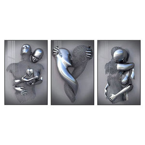 Quadro Decorativo <span class=keywords><strong>Moderno</strong></span> da Parete per <span class=keywords><strong>Soggiorno</strong></span>, Dipinto su Tela Incorniciato, Decorazione Astratta con Figure - Product Image 4