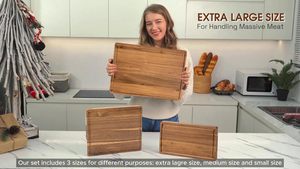 Planche à découper en bois de bambou durable de haute qualité avec bords lisses parfaite pour trancher les dés et la présentation des aliments - Product Image 6