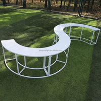 Muebles para Bodas, Mesa Redonda de 3 Niveles de Hierro Blanco para Exteriores, Hoteles y Parques, Soporte para Comida, Decoración para Pasteles y Postres, Fácil de Limpiar y Duradero