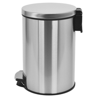 Poubelle domestique unique 12L Poubelle ronde en acier inoxydable Poubelle à rabat en acier inoxydable Poubelle à pédale en acier inoxydable
