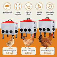 JH-Mech Grande mangeoire à volaille avec pattes réglables en hauteur 55lb Grande capacité Mangeoire automatique en métal pour poulet
