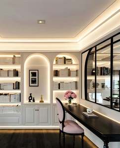 Custom Luxury Library <b>Wood</b> Furniture Storage Cabinet Living Room Luxury Wooden Bookcases - Product Image 2