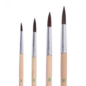 Ensemble de pinceaux Foska à poils de crin de cheval à forte absorption, pointe ronde, avec 4 tailles différentes, pinceau de détail - Product Image 1