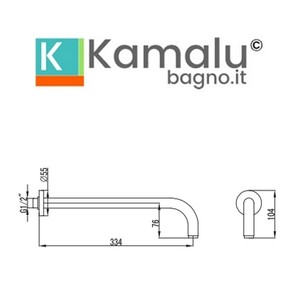 KAM-KANDA bianco moderno braccio doccia curvo a parete in ottone bianco per bagno & Hotel KAMALU Design - Product Image 2