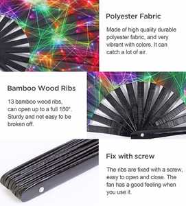 Abanico Plegable de Bambú con Logotipo Personalizado para Bodas - Product Image 3