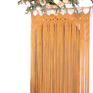 Rideaux en macramé en tissu 100% coton faits à la main Ecoka - Design moderne, couleurs personnalisables pour la décoration de la maison, prix abordable - Product Image 1