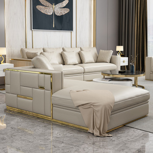 Italian Luxury Living Room Set High-End Combination Leather <strong>Sofa</strong> for <strong>Small</strong> Large Villas for American Leather Art for Luxury - Product Image 1