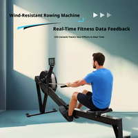Máquina de Remo de Una Sola Pista Personalizable, Equipo de Fitness Comercial Silencioso para Gimnasio en Casa, Remo de Aire, Peso Máximo del Usuario 150 kg