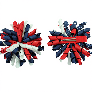 Nuovissimi fiocchi per capelli con nastro Korker stampa strisce per capelli a pois per accessori per bambini - Product Image 5