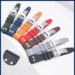 <span class=keywords><strong>Bracelet</strong></span> de montre de luxe en caoutchouc fluoré FKM de haute qualité 20 mm 21 mm 22 mm pour montre <span class=keywords><strong>Seiko</strong></span>, fermoir pliant FKM, étanche et durable - Product Image 2