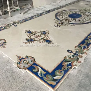 Pavimento in marmo a getto d'acqua Medallion design pattern