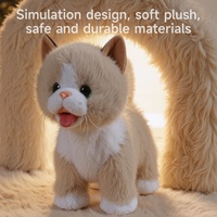Tumama enfants réaliste interactif électronique en peluche jouet commande vocale à piles lécher marche chat jouets pour bébé âge 2 4