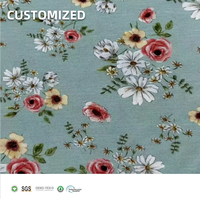 Tissu lyocell en fibre de bambou durable et écologique avec imprimé rose pour vêtements pour femmes