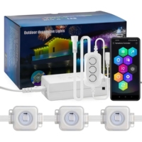 Lumières extérieures permanentes KCX RGBIC LED intelligentes pour avant-toits, super lumineuses, étanches IP68, décoration de fête aux couleurs magiques