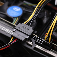 Cable adaptador de alimentación SATA de 15 pines a PCIe PCI-e PCI Express de 6 pines para tarjeta de vídeo