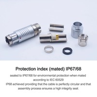 Conector Circular Push-Pull Compatible con Fischer Ultimate UP01, Enchufe UR01, Serie 07, Código 1U, Tipo M/F, 2/3/4/5/7/9 Pines