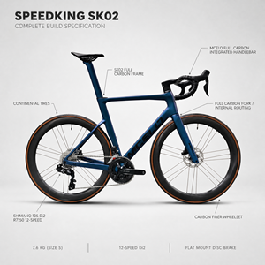 Bicicleta de Carretera de Fibra de Carbono 700C SHIMA-NO 105 Di2 R7170 24S con Cambio Electrónico, 7.6 kg Ultraligera, Bicicleta de Carreras Aerodinámica con Frenos de Disco - Product Image 2
