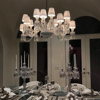 Lustres LED de luxe à haut plafond Villa & Hôtel Luminaire d'escalier Lustre en cristal Luminaire suspendu pour salle à manger