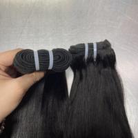 Extensions de cheveux humains vierges brésiliens lisses, super double drawn, haute élasticité, qualité 12A, noir naturel, marque DKL, livraison gratuite