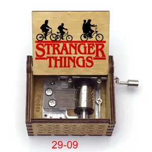 TV stranger things music box wooden hand crank toy boy girl kids birthday gift crafts office ornaments Home Decoration