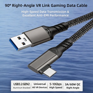 Cable VR de 90 Grados en Ángulo Recto, USB 3.<span class=keywords><strong>2</strong></span> Gen2, 10 Gbps, 3A, Carga Rápida, Cable Trenzado Blindado para Auriculares VR <span class=keywords><strong>2</strong></span>/3 - Product Image 4