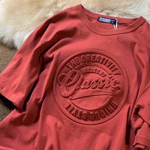 2025 Tùy Chỉnh Thời Trang Hip Hop 3D Ba Chiều Vết Nổi Nổi Cao Cấp Của Nam Giới 100% Cotton Áo Thun T-Shirt Rắn Thêu - Product Image 2