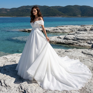 Vestido de Novia de Tul Satinado de Alta Calidad Lsqx135, Vestido de Princesa con Falda Voluminosa para Recepción, Jancemebr - Product Image 1