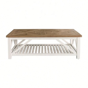 Mesa de centro rectangular para sala de estar, <span class=keywords><strong>parquet</strong></span> de madera maciza reciclada, rústica, Vintage, antigua, Provincial, francesa, 2017 - Product Image 1