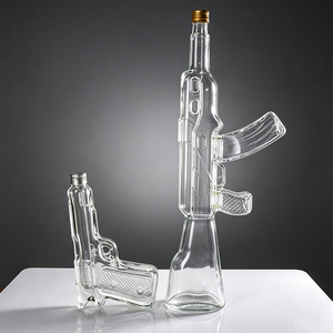Nouvelle bouteille de liqueur en forme de fusil <span class=keywords><strong>AK47</strong></span> exquise / Bouteilles en verre de 750 ml pour vin / <span class=keywords><strong>vodka</strong></span> Bouteille de fusil avec bouchon - Product Image 1