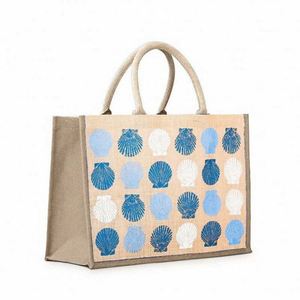 Sac fourre-tout en toile de jute naturelle personnalisé, grand format, écologique, réutilisable, pour les courses - Product Image 2