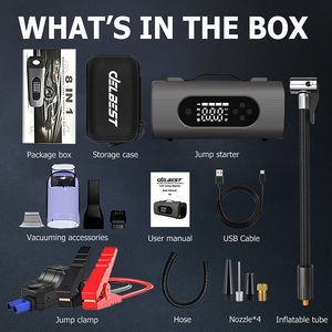 Démarreur de secours 400A/800A 8000mAh, Sortie USB Multiple, 1000 Cycles, Booster d'urgence portable pour voiture avec fonctions d'aspiration et de gonflage - Product Image 6