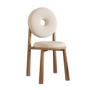 Silla de <span class=keywords><strong>Comedor</strong></span> Moderna de Madera Sólida para Hotel o Restaurante, Respaldo Tipo Donut, Tapizada en Tela Teddy, para Sala de Estar o <span class=keywords><strong>Comedor</strong></span>, Modelo L091 - Product Image 1