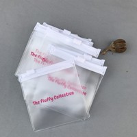 Bolsa con cremallera esmerilada biodegradable con logotipo de impresión personalizado, bolsa con cremallera pequeña de plástico transparente con cierre de cremallera de PVC para embalaje de joyería