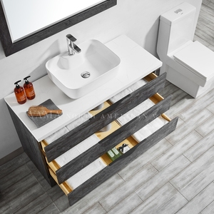 VAMA-armario de baño de melamina resistente al agua, tocador de baño de estilo europeo con top de cuarzo, 48 pulgadas, 758048 - Product Image 5